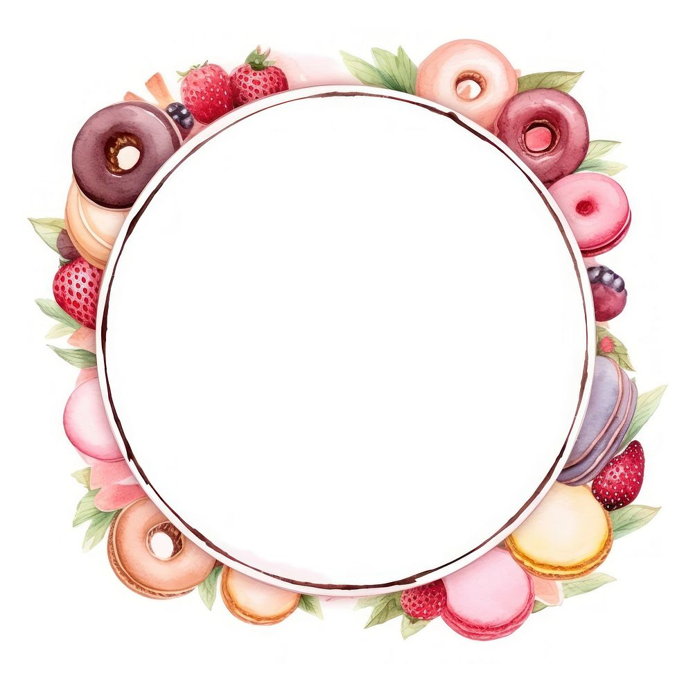 Dessert border frame circle wreath food.