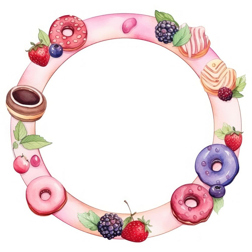 Dessert border frame circle wreath berry.