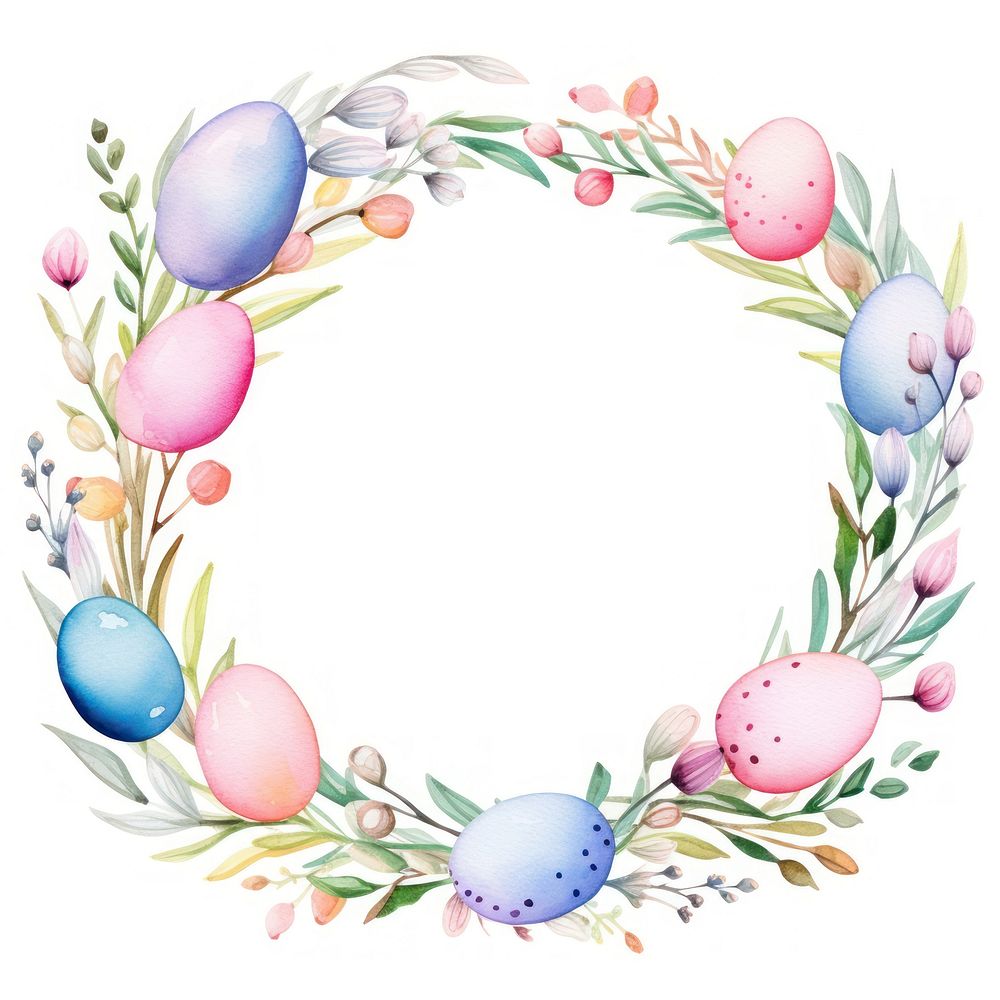 Easter eggs wreath border celebration decoration fragility.