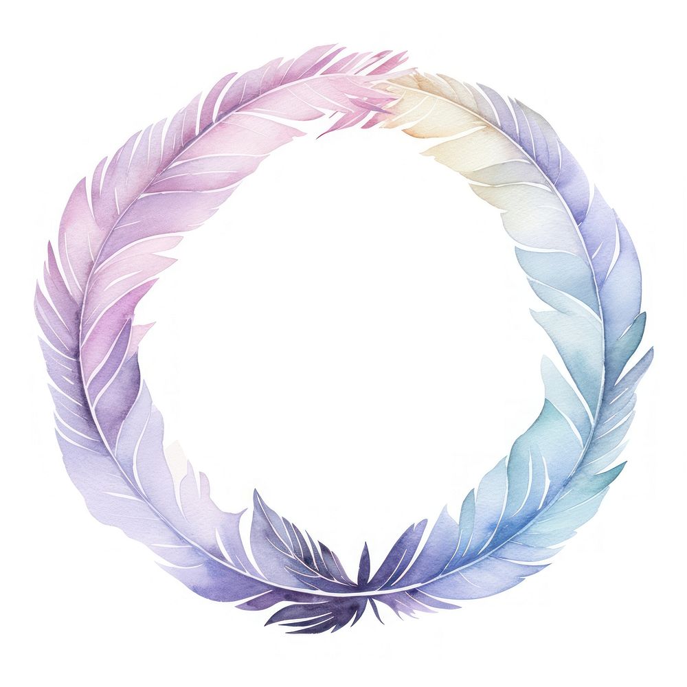 Feather wreath border white background lightweight accessories.