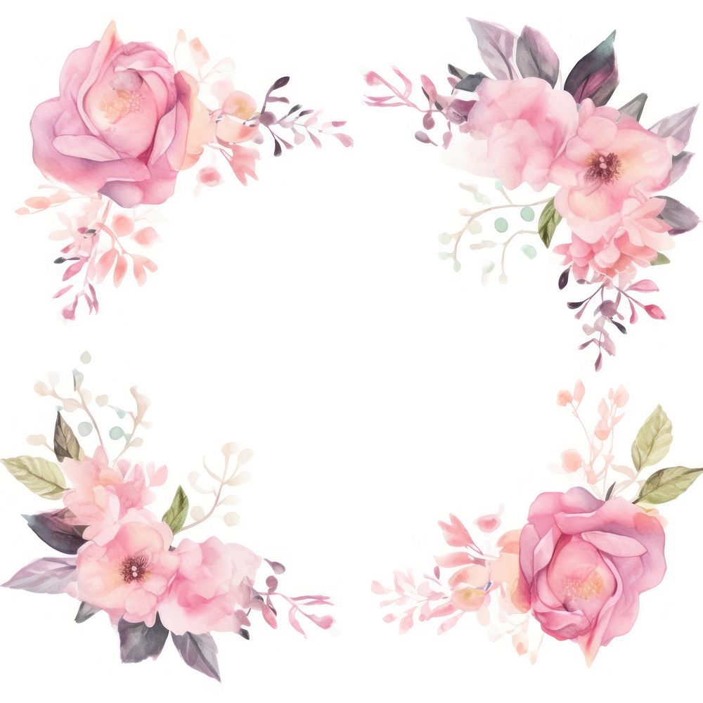 Flower frame border pattern wreath petal.
