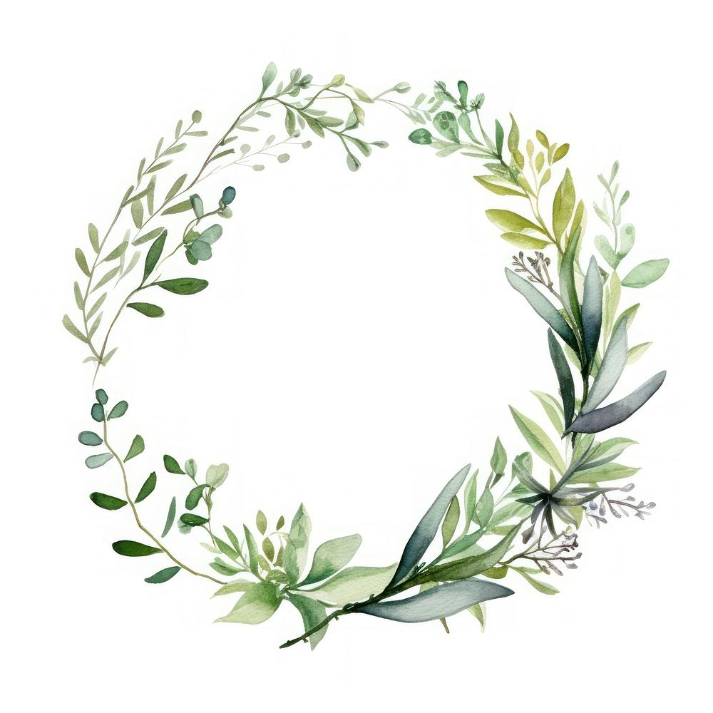 Herbs wreath border pattern plant leaf.