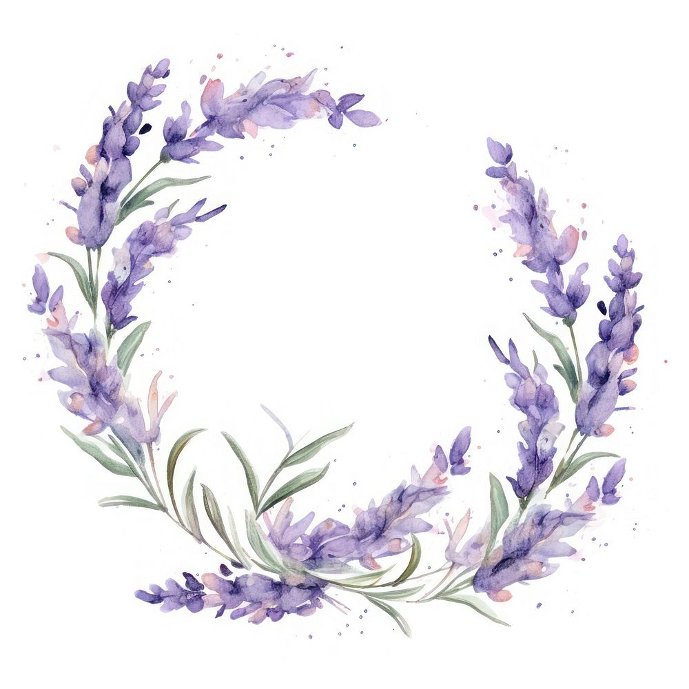 Lavender border pattern flower wreath.