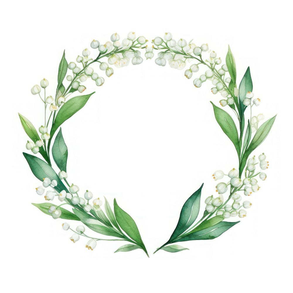 Lily of valley wreath border flower plant leaf.
