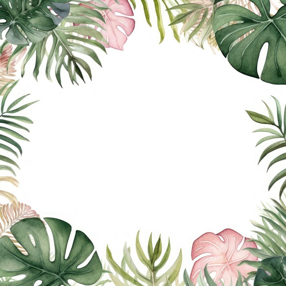 Monstera border backgrounds outdoors pattern.