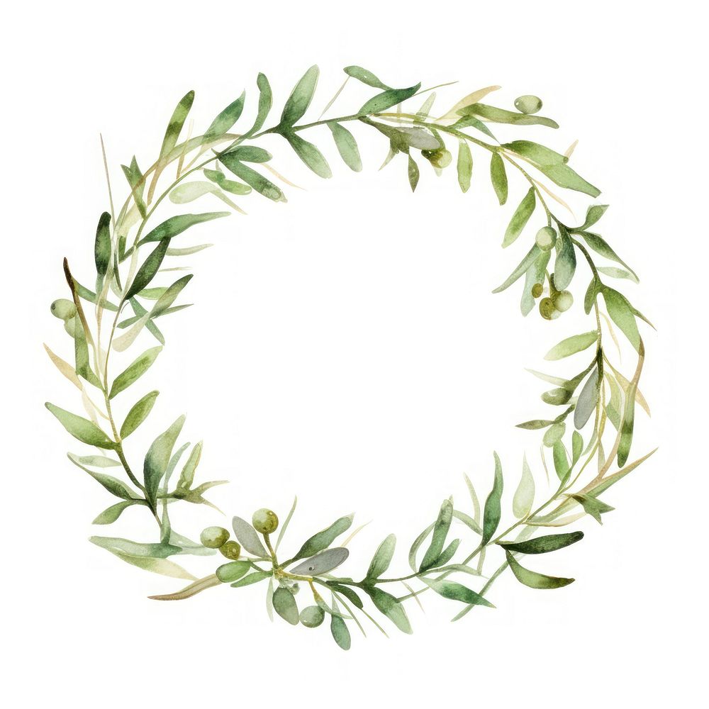 Olive wreath border pattern plant leaf.