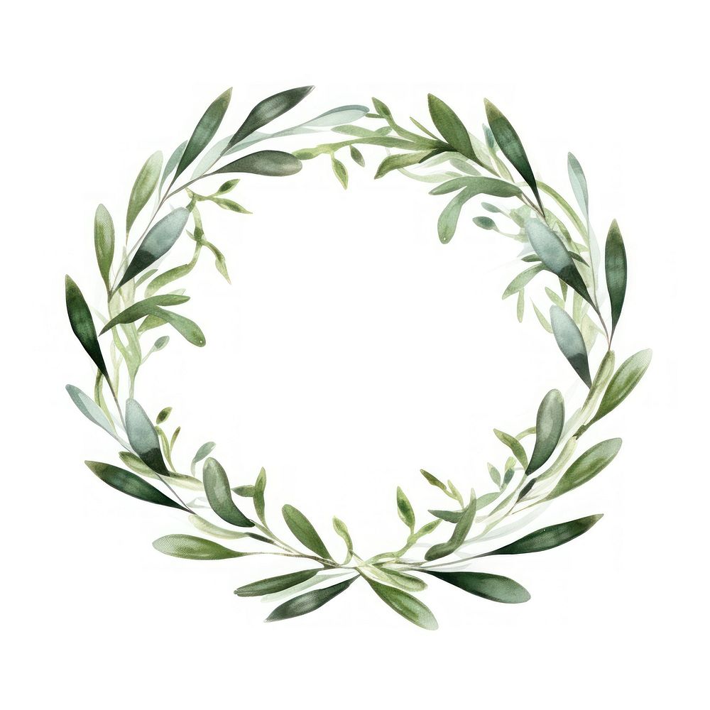 Olive wreath border pattern plant leaf.