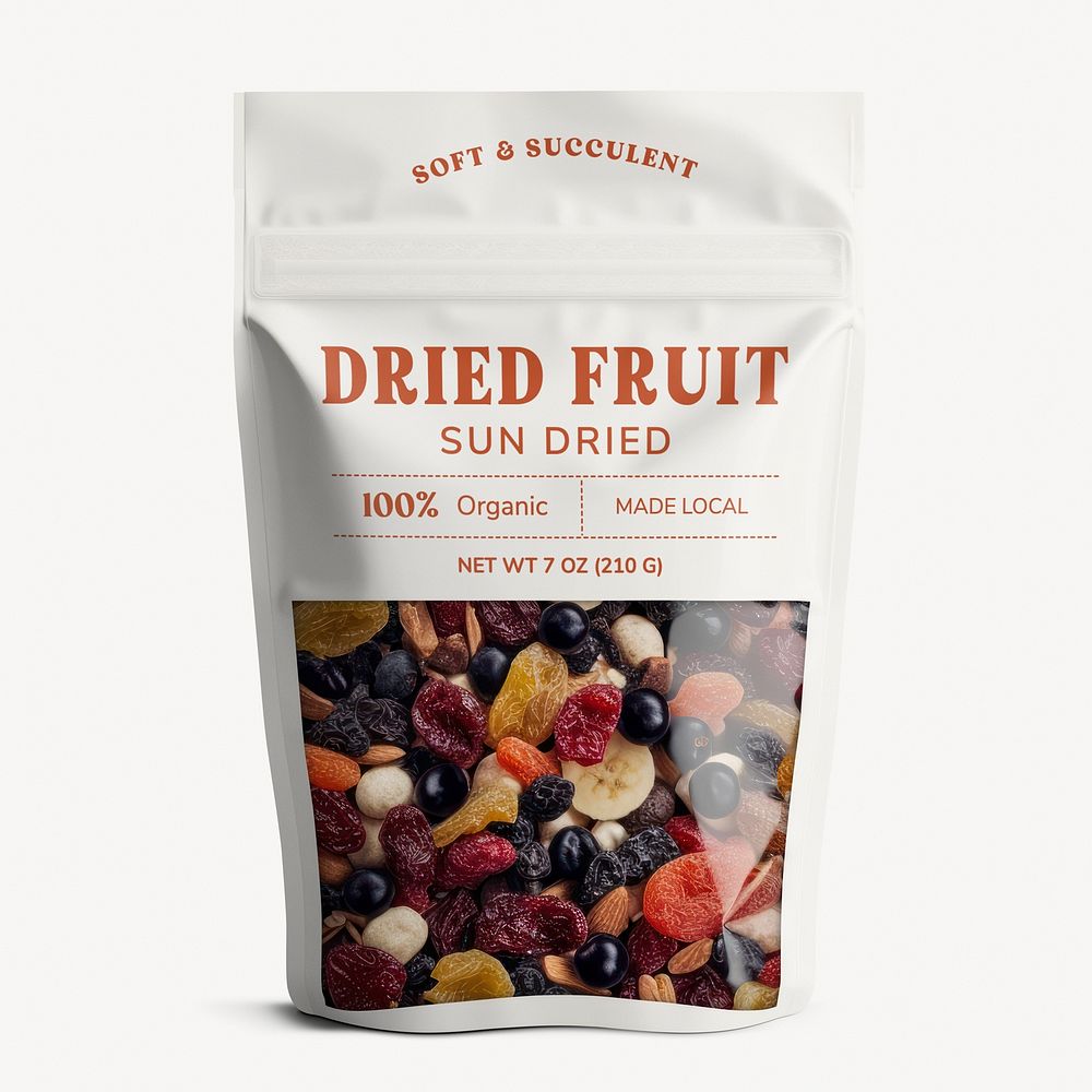 Dried mixed fruits pouch bag