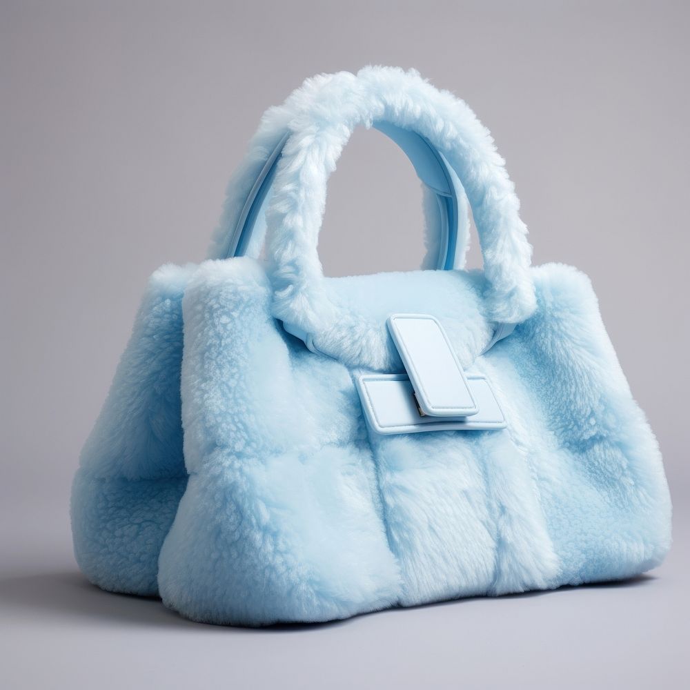 Cyan faux-shearling bag handbag white accessories.