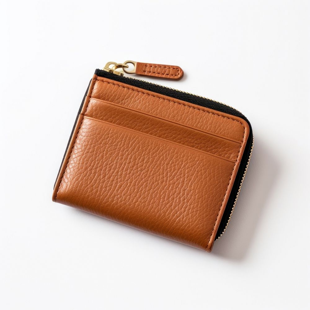 Women side zip card holder wallet white background accessories.