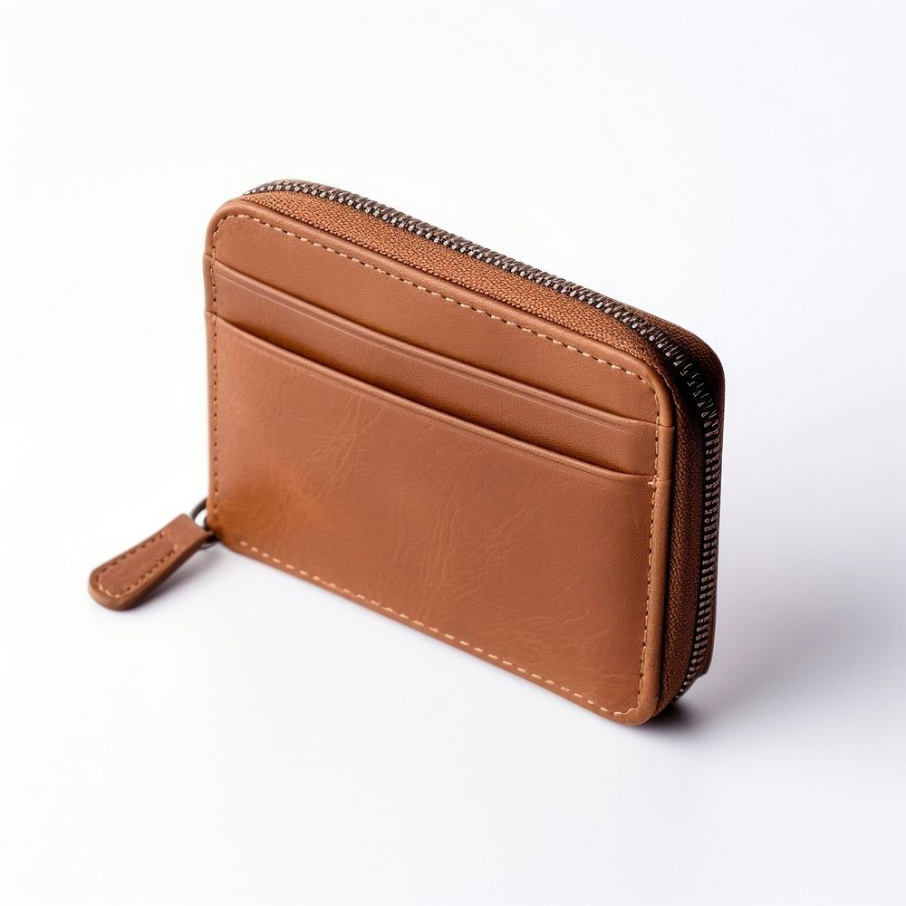 Side Zip Card Holder wallet white background accessories.