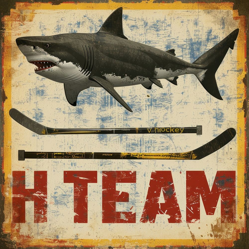 Shark poster hockey advertisement.