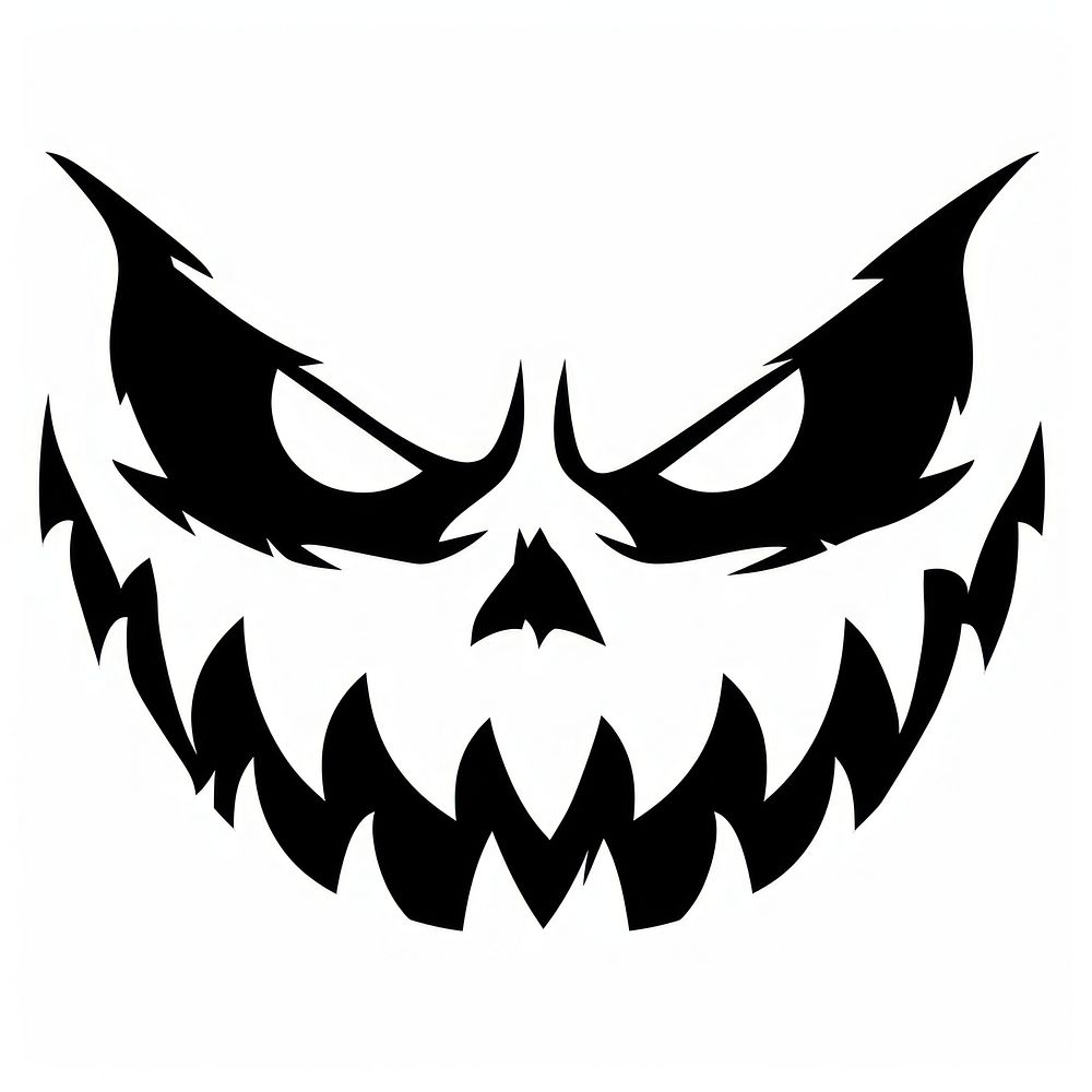 Horror and scary face halloween white anthropomorphic jack-o'-lantern.