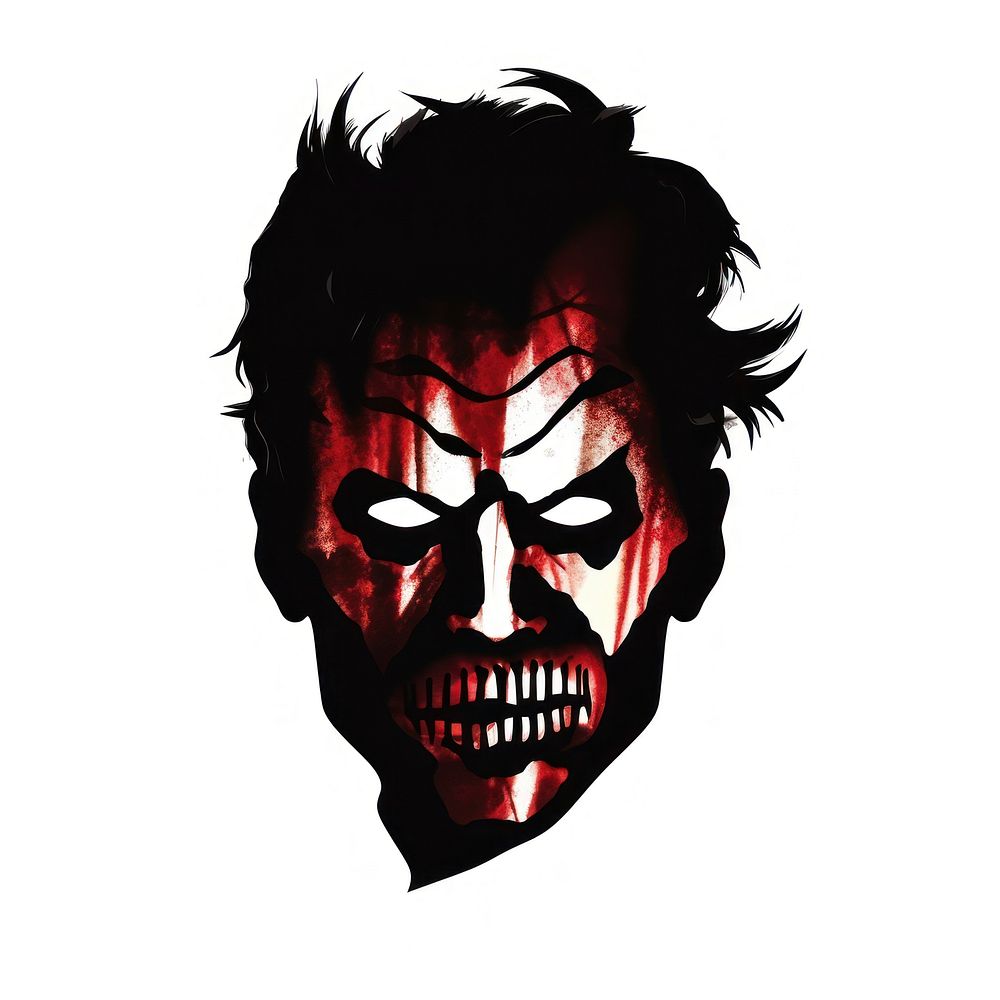 Horror and scary face halloween silhouette portrait adult.