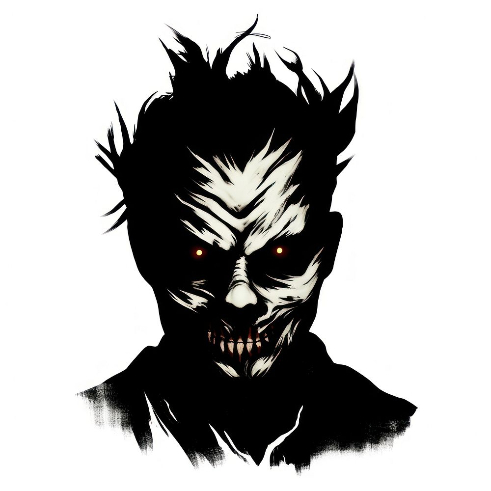 Horror and scary face halloween white background representation creativity.