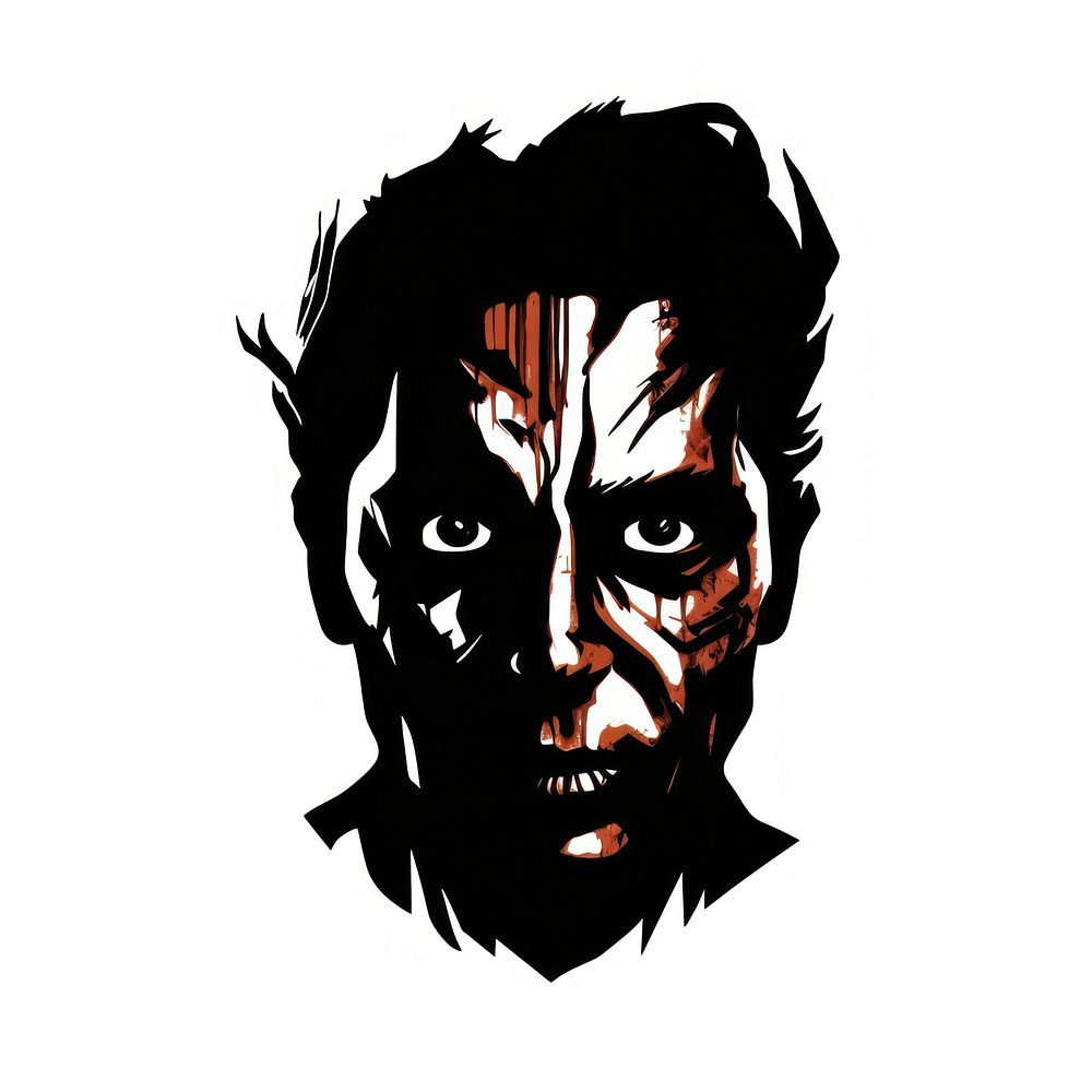 Horror and scary face halloween white background creativity darkness.