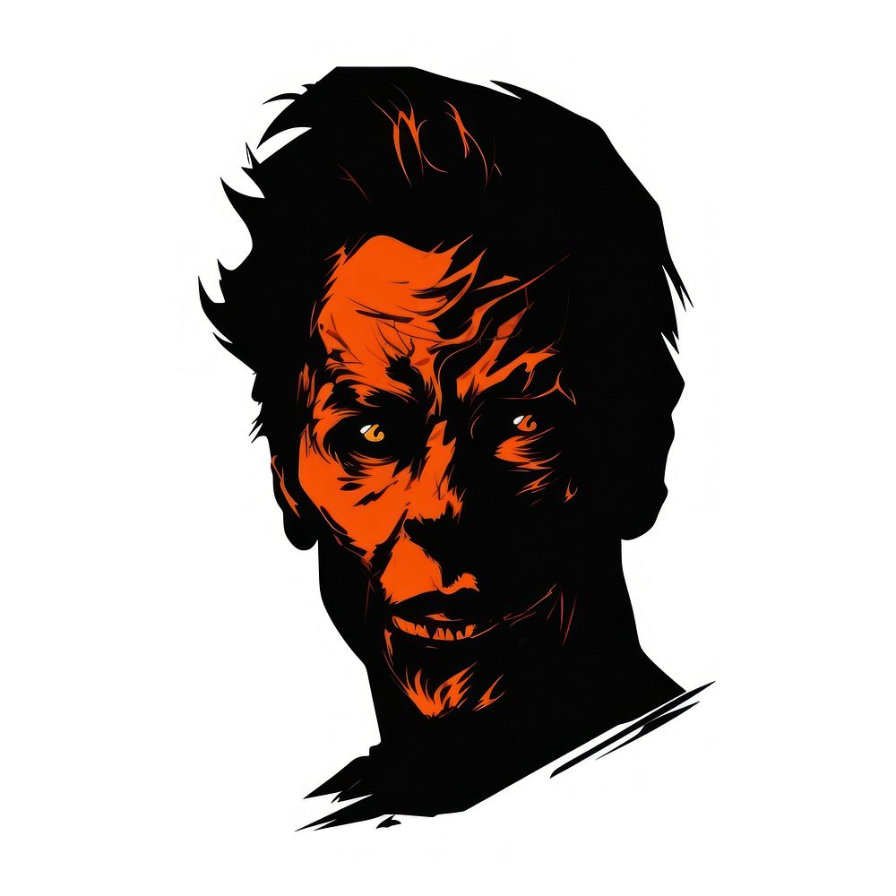 Horror and scary face halloween silhouette portrait adult.