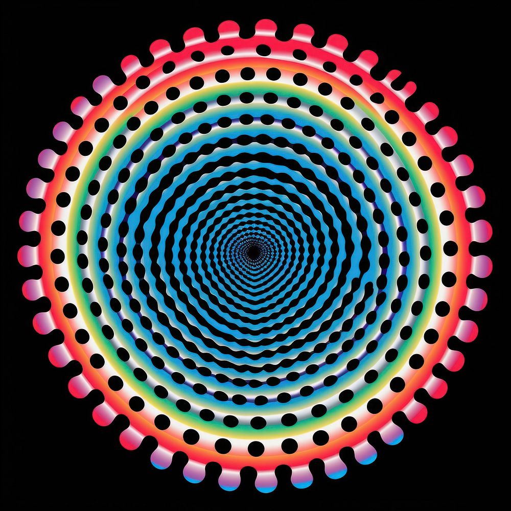 Dot pattern abstract spiral art.