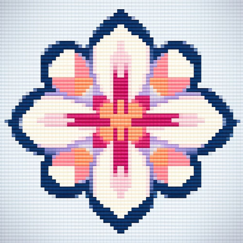 Cross stitch patter flower backgrounds embroidery graphics.