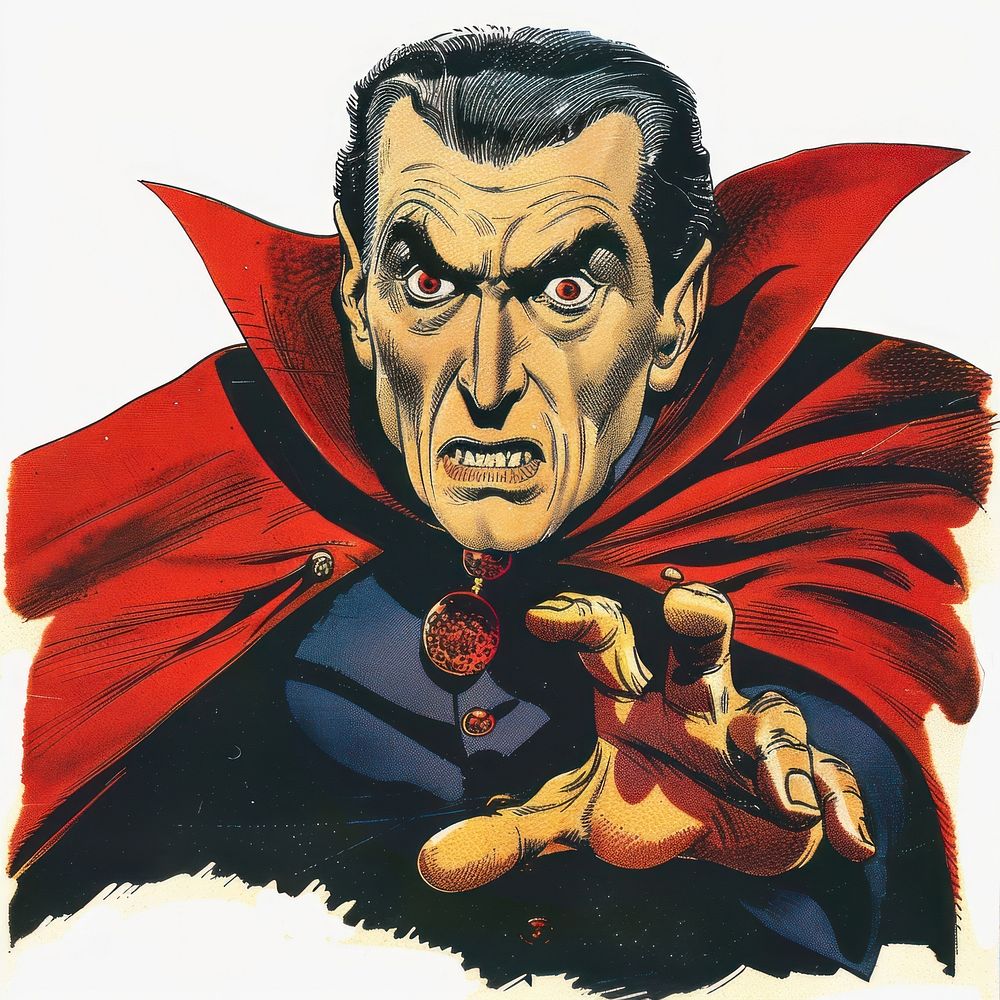Dracula comics portrait drawing.