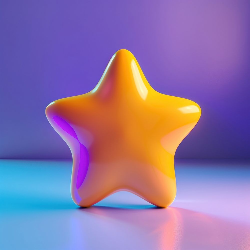 Yellow star purple blue starfish.