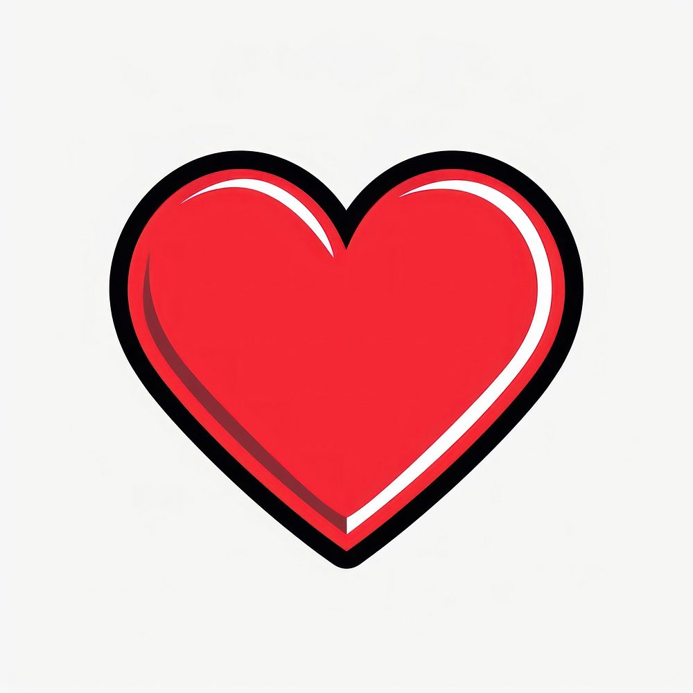 Red heart shape icon cartoon symbol line.