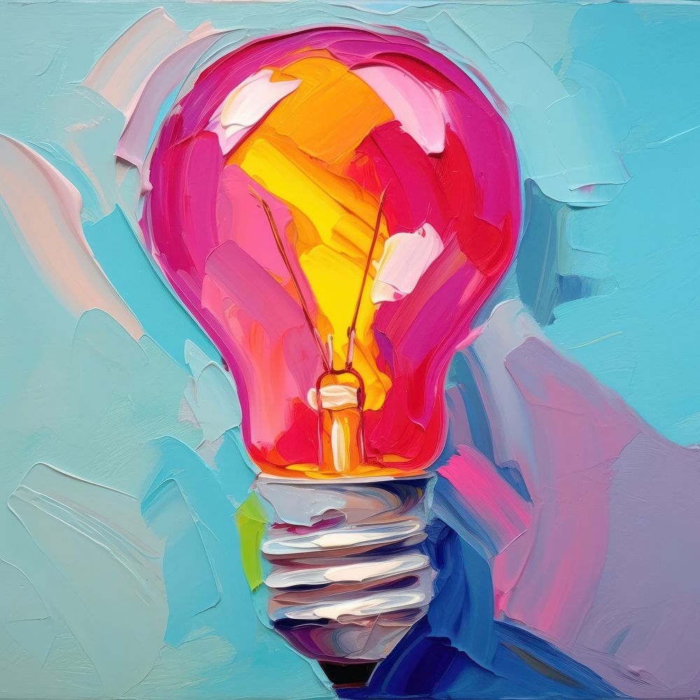 Light bulb lightbulb painting art.