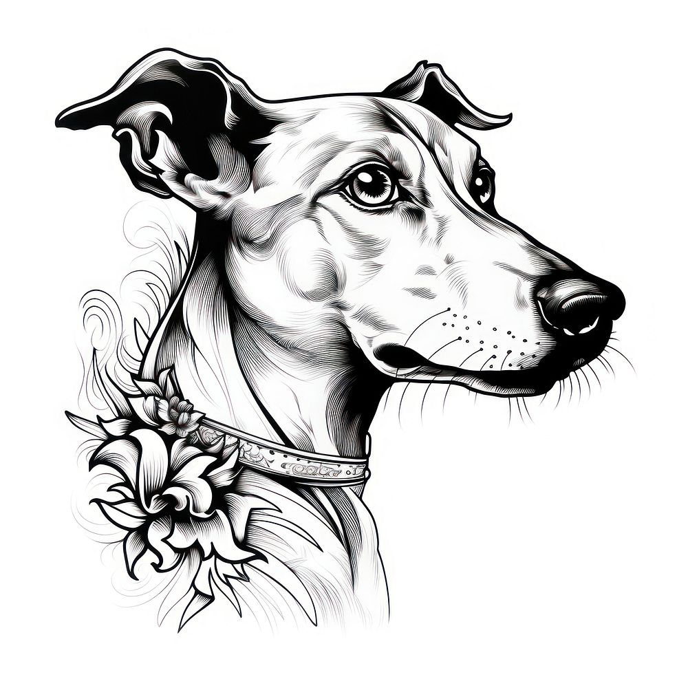 Greyhound dog greyhound drawing animal.