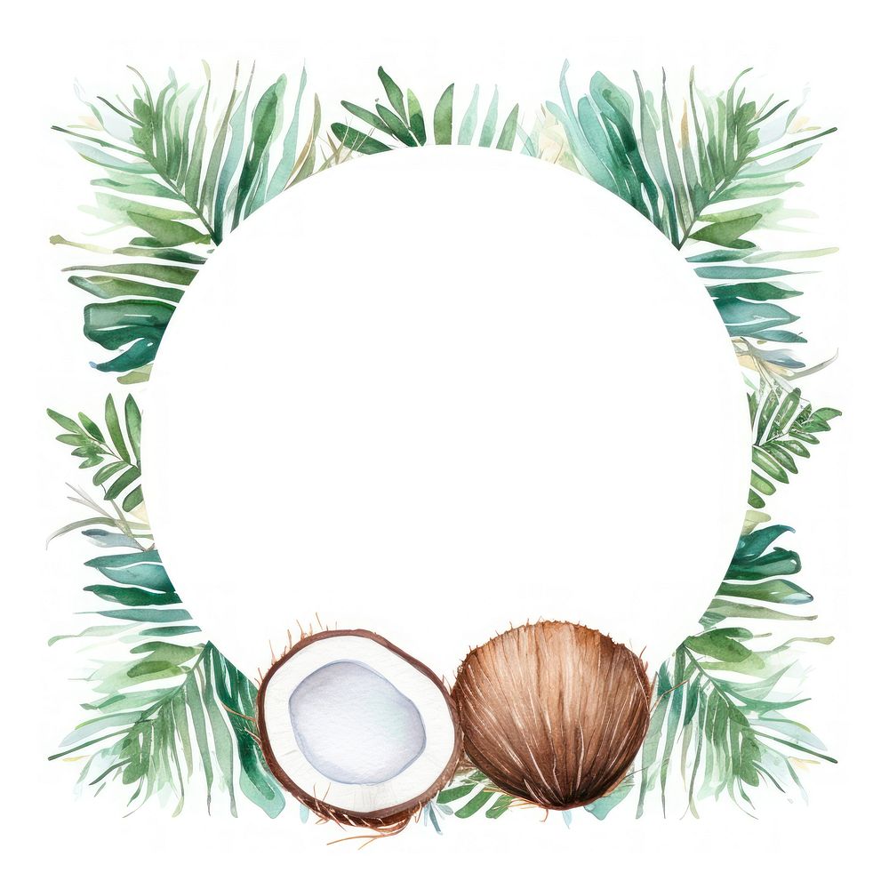 Coconut circle border wreath plant food.