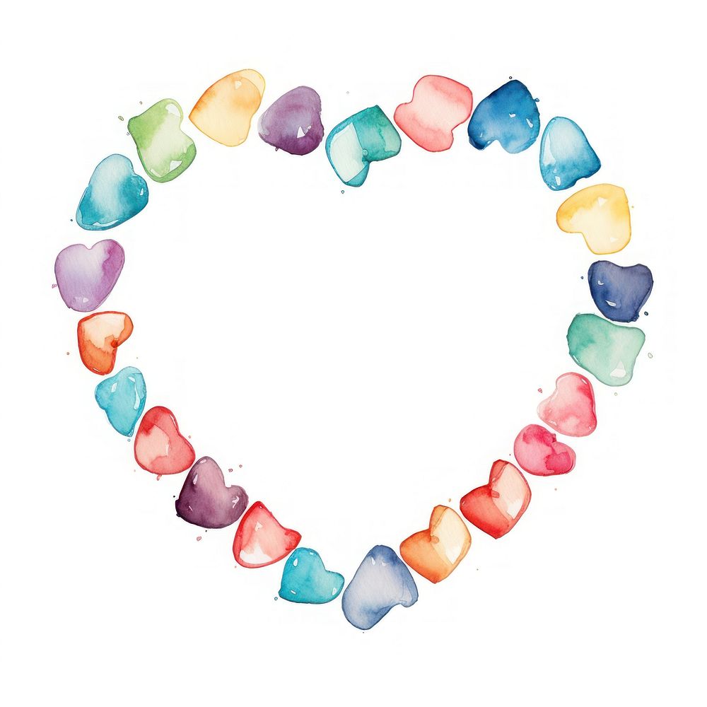 Gem stones heart shaped border jewelry pattern petal.