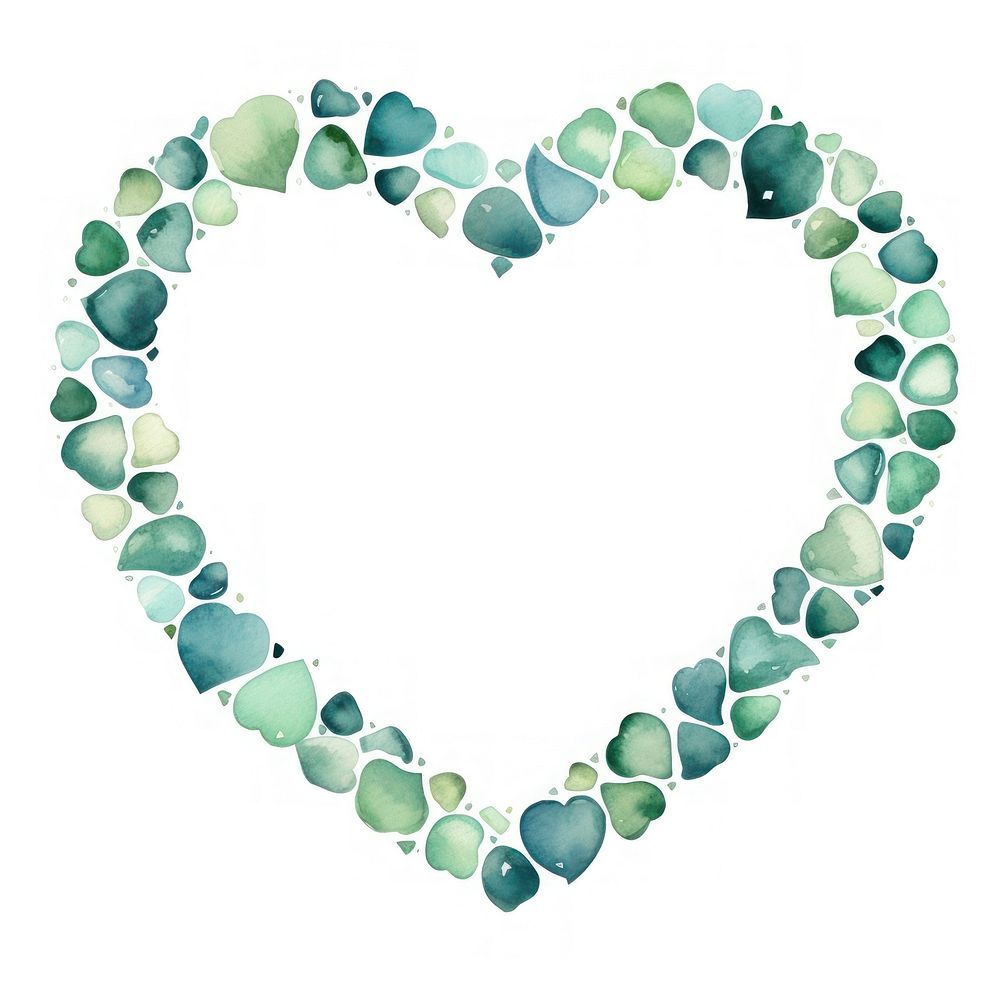 Gem stones heart shaped border backgrounds jewelry pattern.