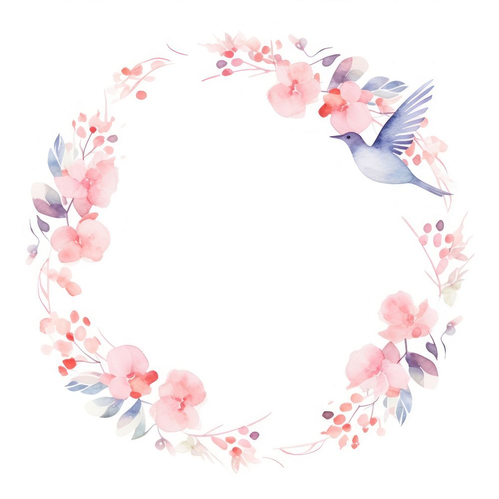 Flowers with dove circle border pattern wreath dishware.