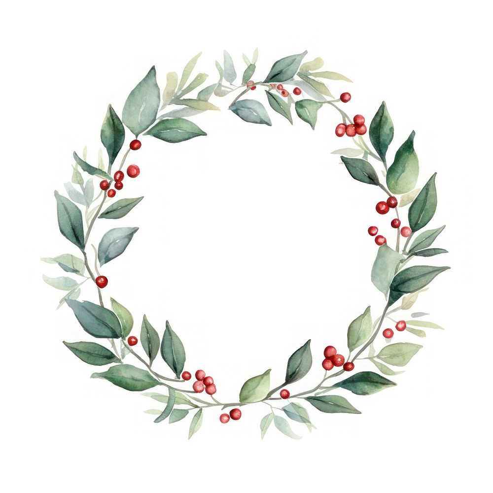 Holly circle border pattern wreath plant.