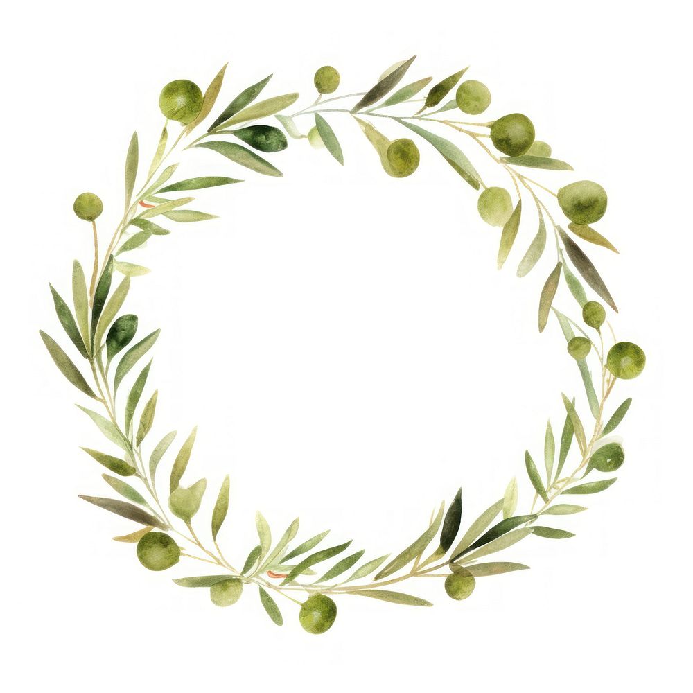 Olive circle border pattern wreath plant.