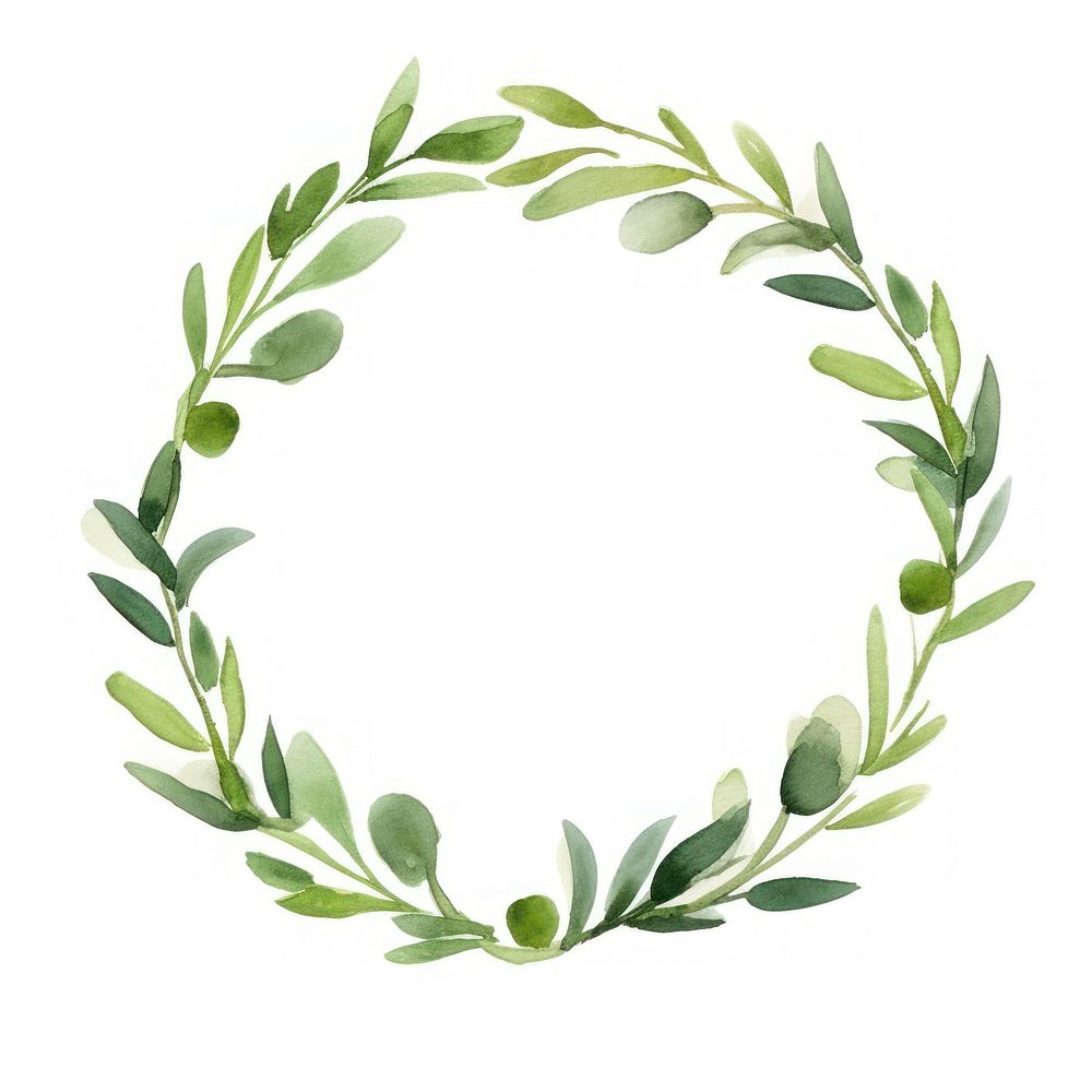 Olive circle border wreath plant leaf.