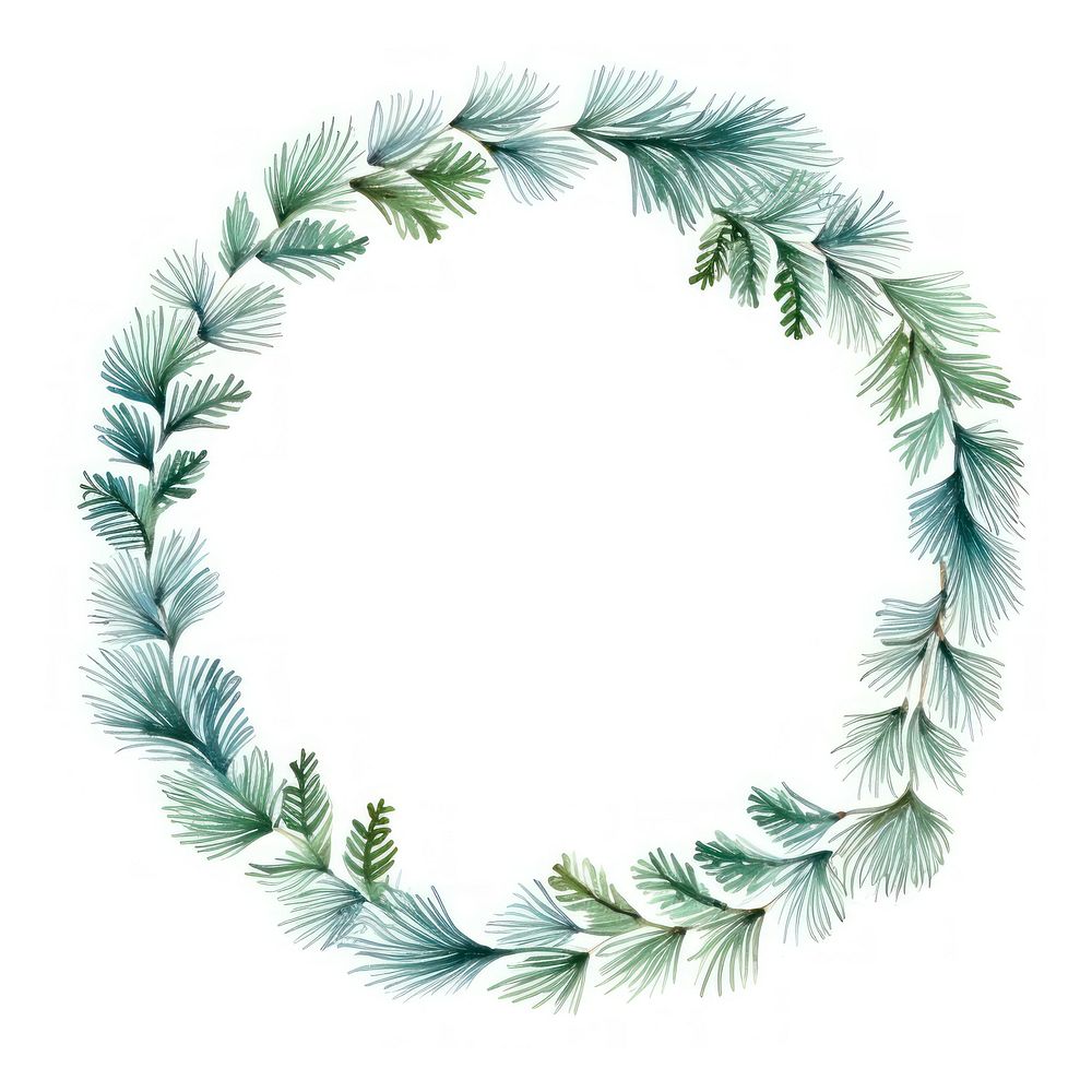 Pine circle border wreath pattern plant.