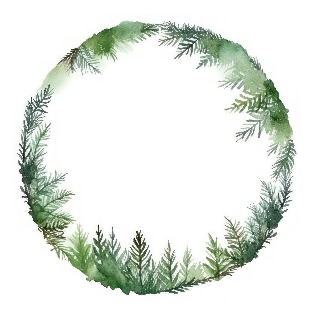 Pine circle border pattern wreath plant.
