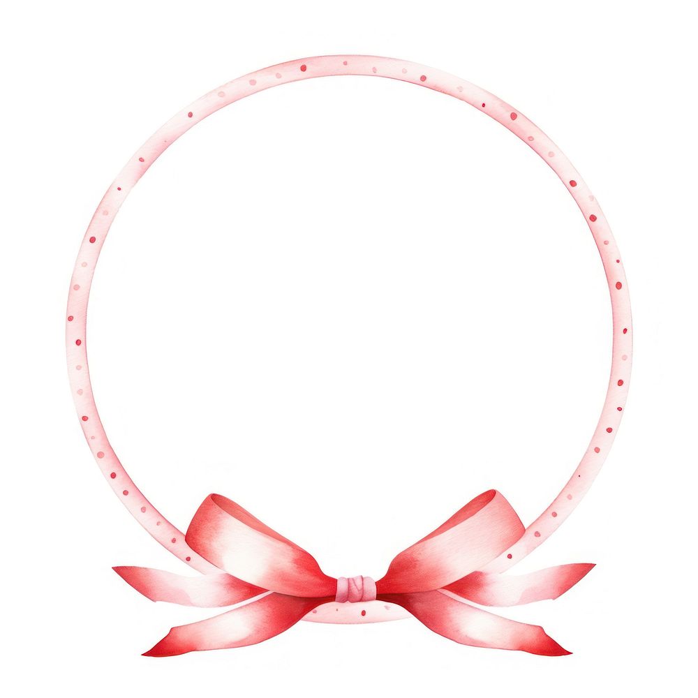 Red ribbons circle border white background celebration accessories.
