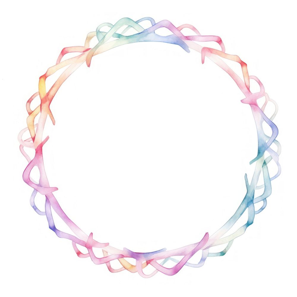 Ribbons circle border pattern jewelry white background.