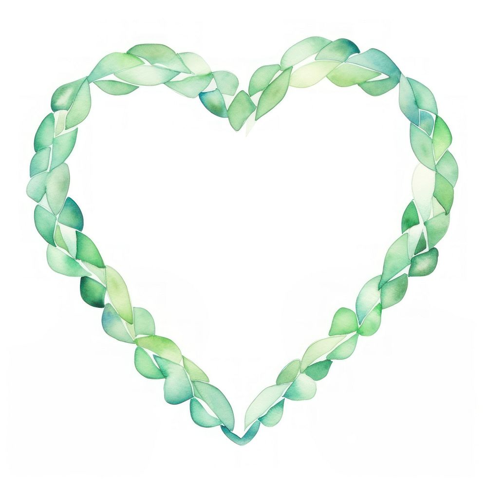 Ribbons heart shaped border jewelry pattern green.