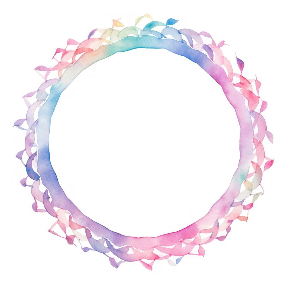 Ribbons circle border pattern white background abstract.
