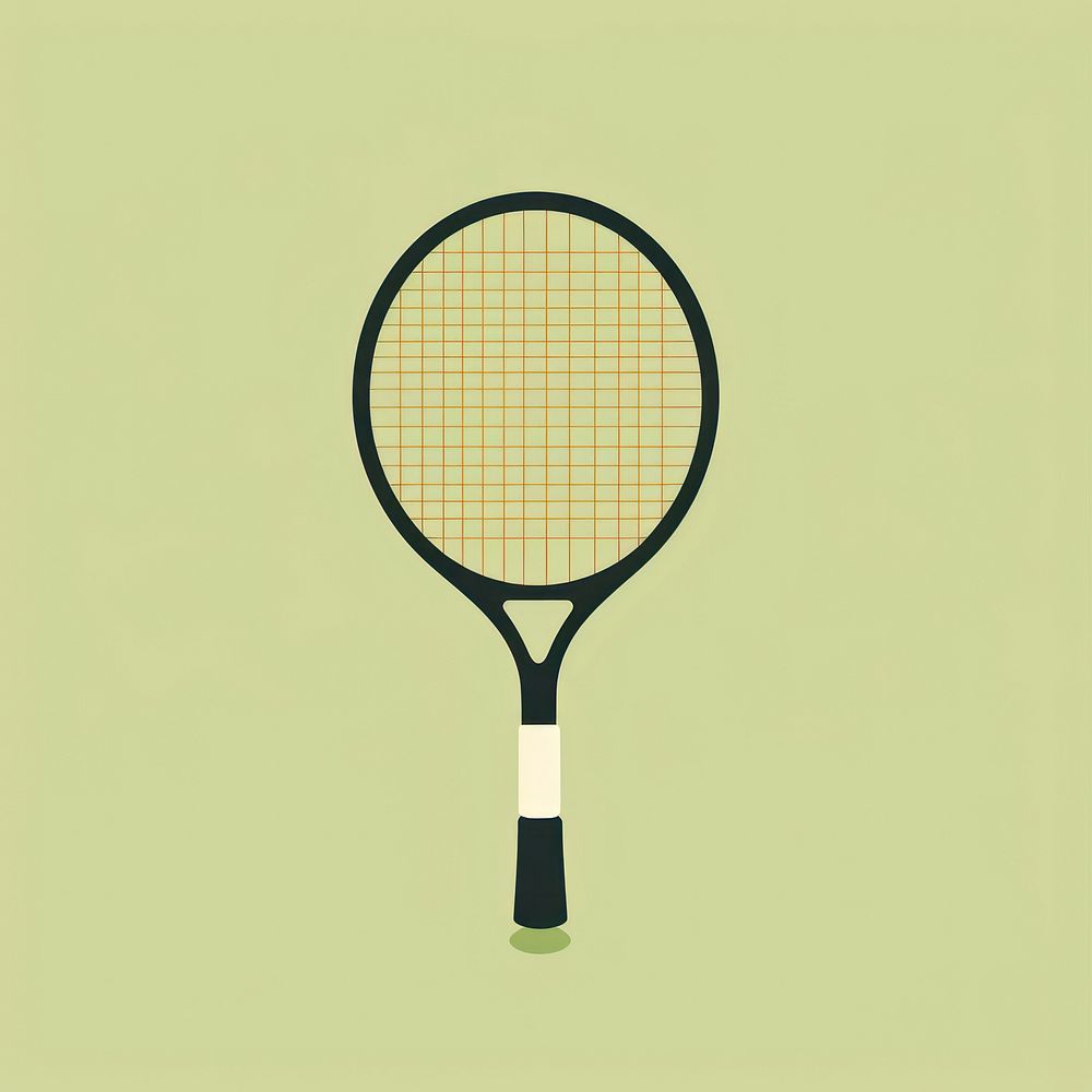 Tennis ball and tennis racket sports absence string.