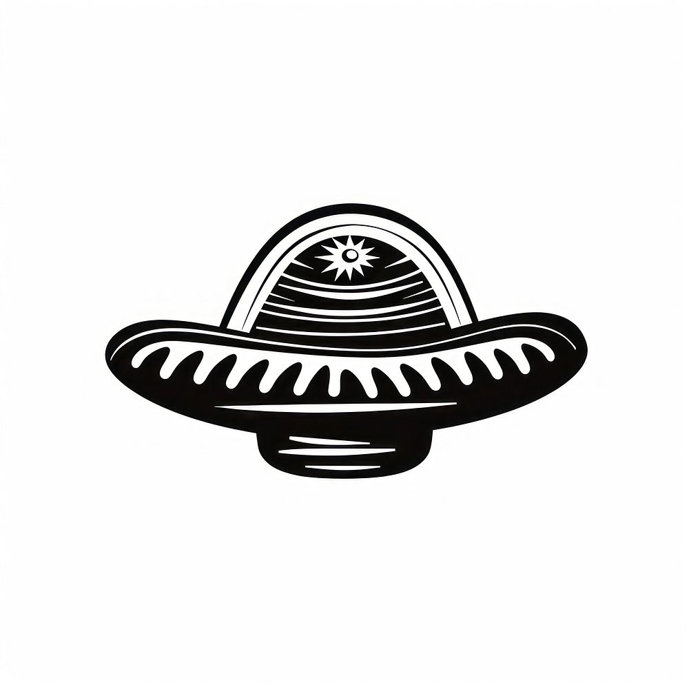 Mexican hat sombrero black logo.