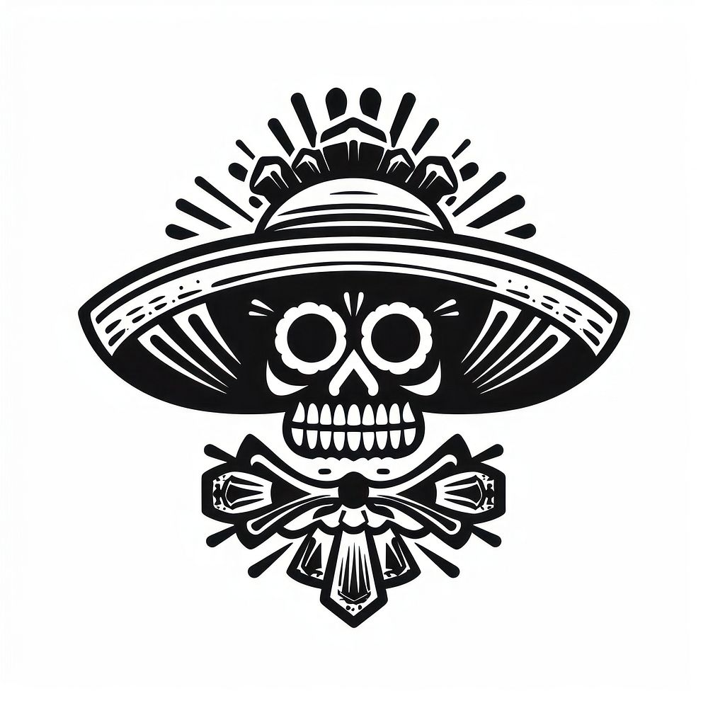 Mexican hat logo creativity monochrome.