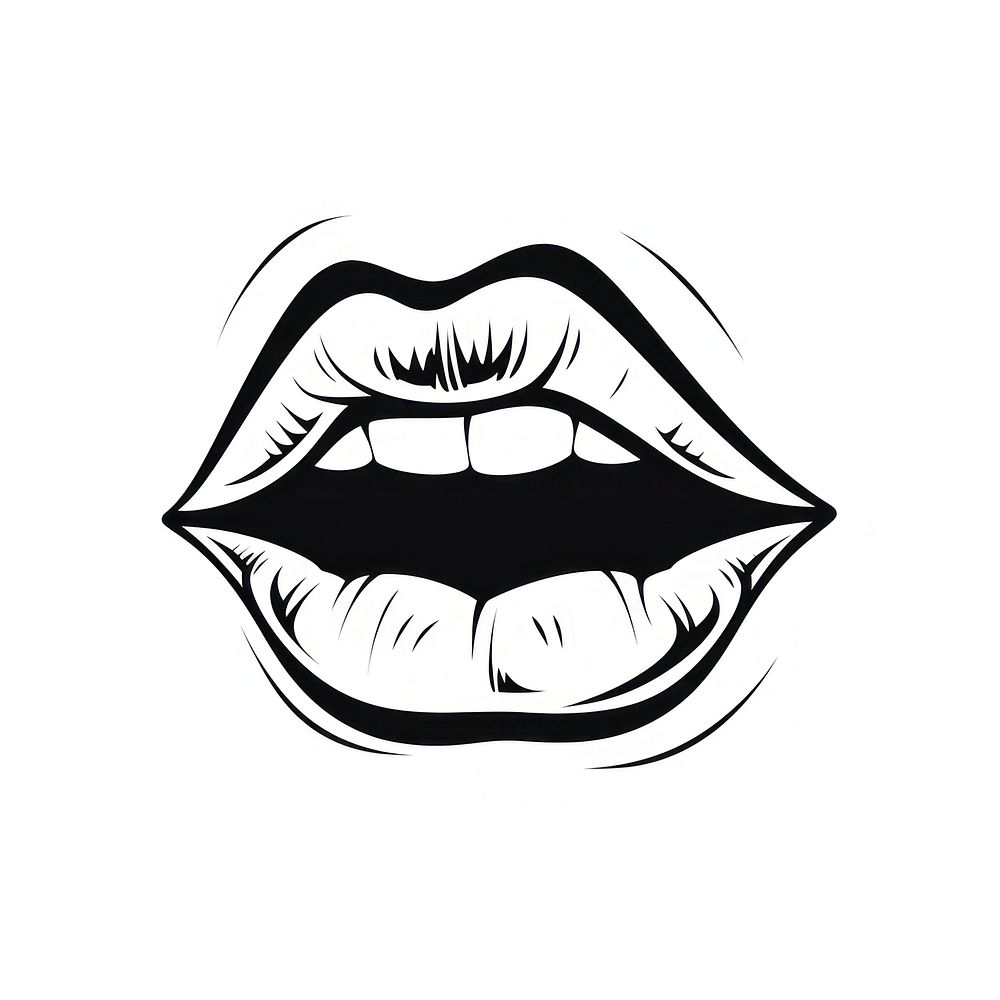 Mouth white black logo.