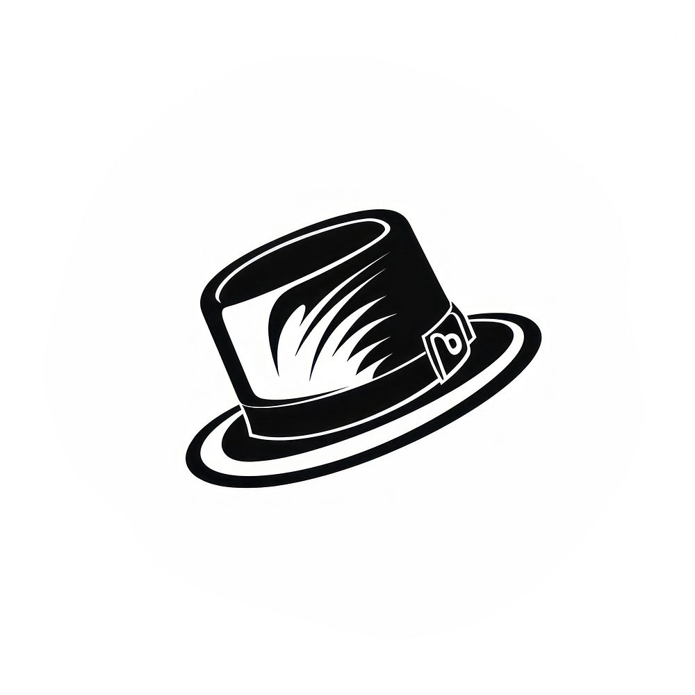 A hat black white logo.