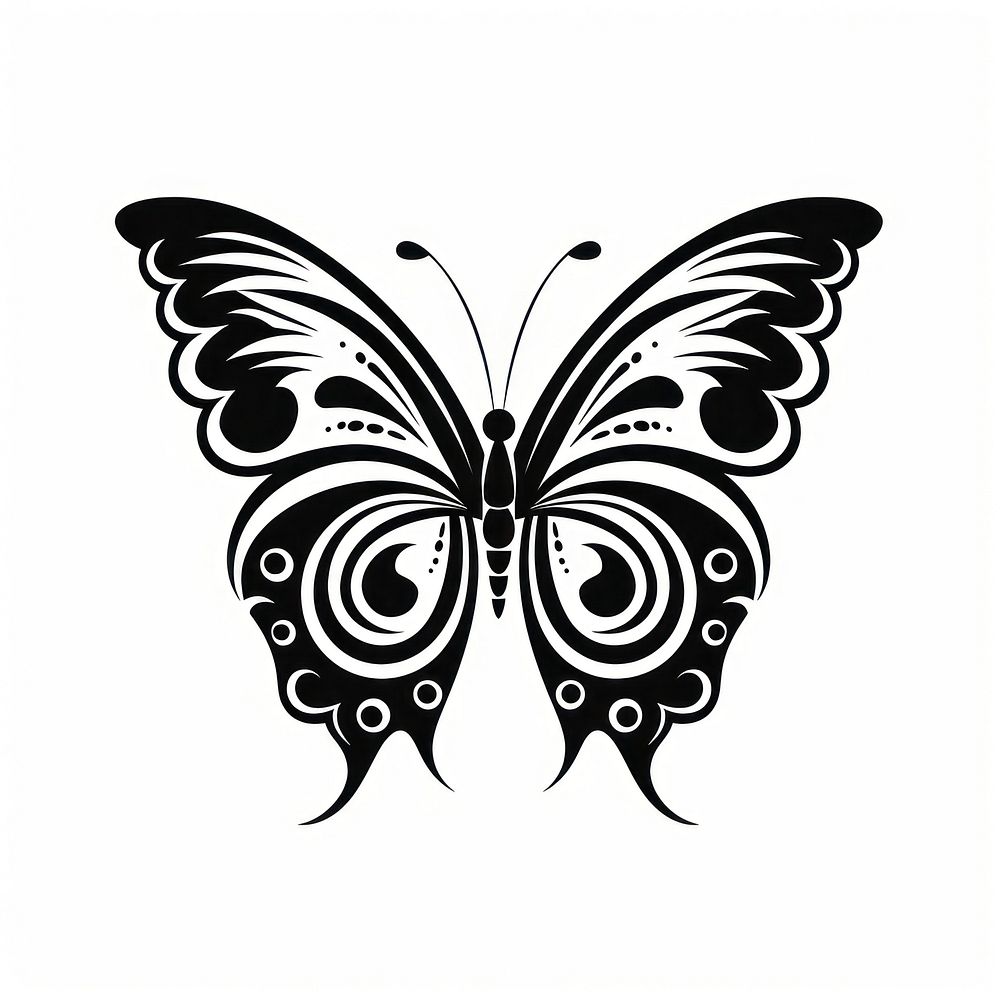 Butterfly pattern animal black.