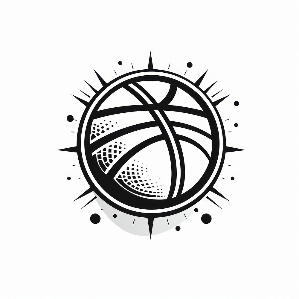 Basket ball logo basketball monochrome.