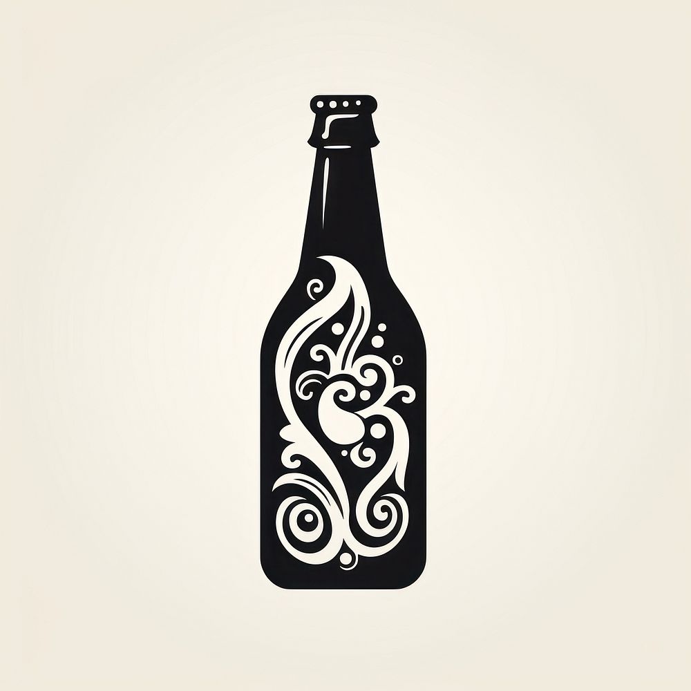 Beer bottle drink logo refreshment.