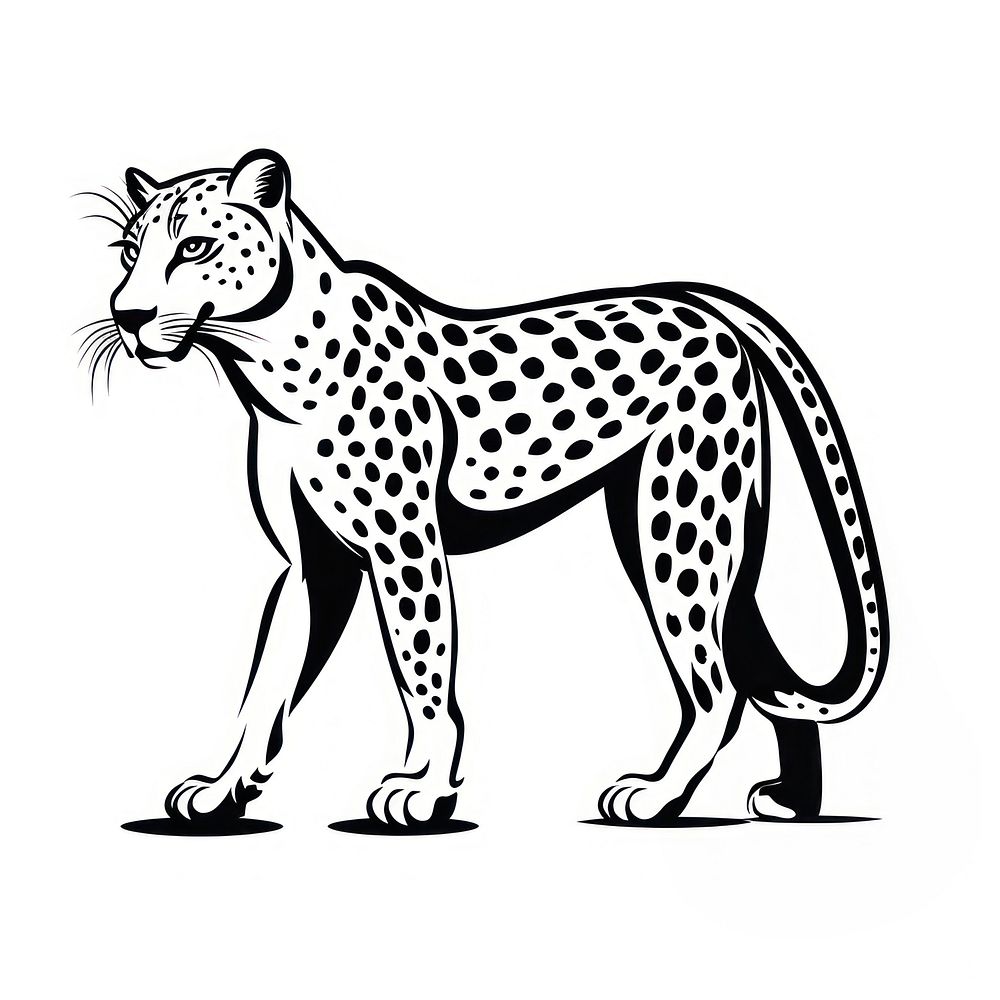 Cheetah animal mammal monochrome.